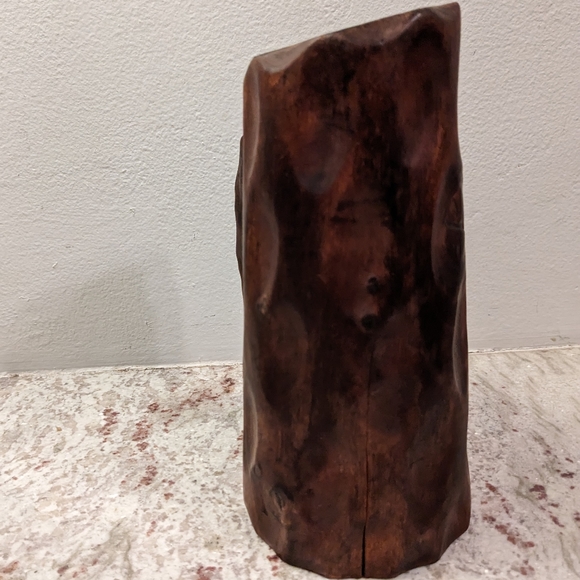 Vintage Hand Carved Wooden Stein Dark Mug Pegged Handle Man Cave Fred Flintstone - Picture 3 of 9